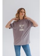 JESUS IS KING OVERSIZE dusty purple T-shirt