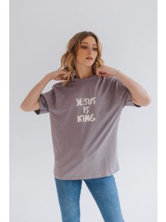JESUS IS KING OVERSIZE dusty purple T-shirt