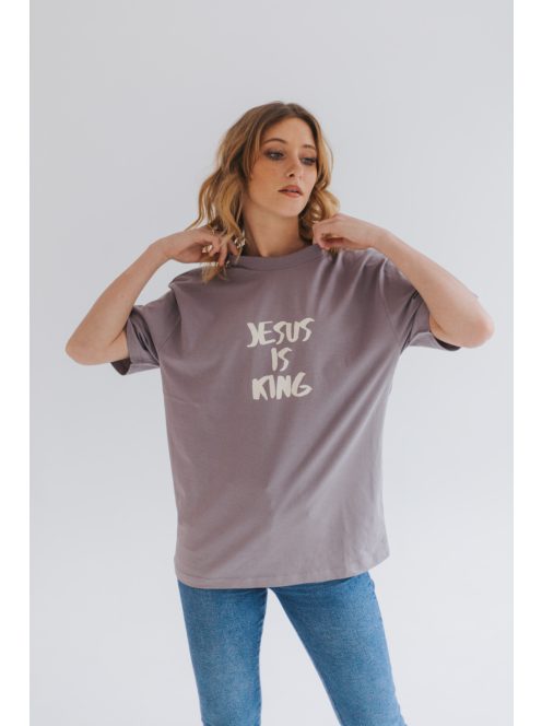 JESUS IS KING OVERSIZE dusty purple T-shirt