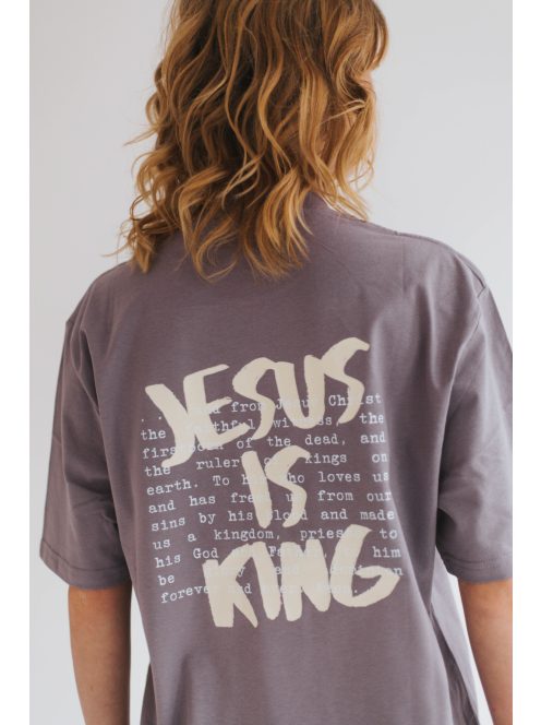 JESUS IS KING OVERSIZE dusty purple T-shirt