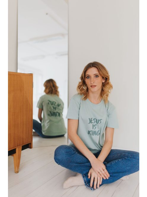 JESUS IS KING dustygreen unisex T-shirt