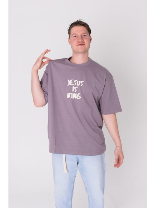 JESUS IS KING OVERSIZE dusty purple T-shirt