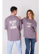 JESUS IS KING OVERSIZE dusty purple T-shirt