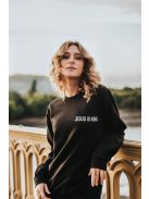 JESUS IS KING zwart unisex trui