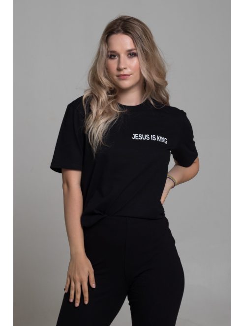 JESUS IS KING zwart unisex T-shirt