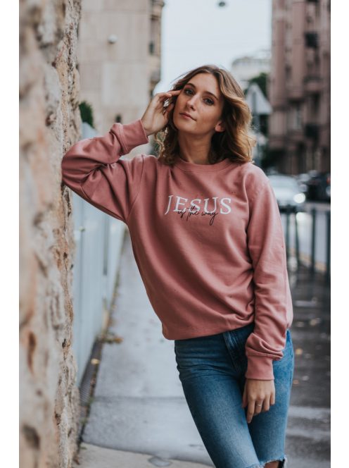 JESUS IS THE WAY dusty rose unisex trui