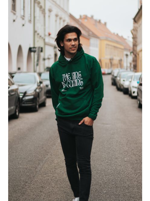 THE KING IS COMING glas groen unisex trui