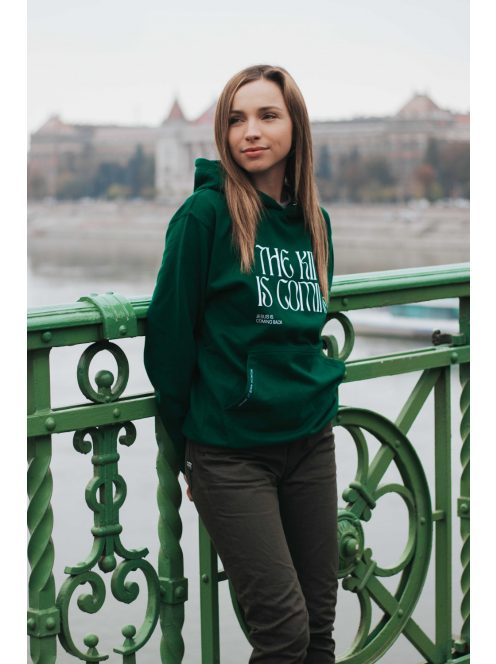 THE KING IS COMING glas groen unisex trui