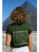 LOVE NEVER FAILS - 1CORINTHIANS 13 dark green unisex T-shirt