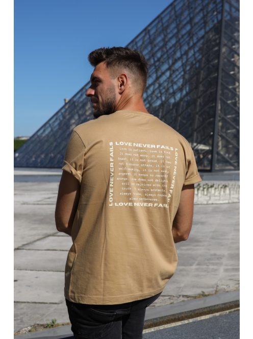 LOVE NEVER FAILS - 1CORINTHIANS 13  sand unisex T-shirt