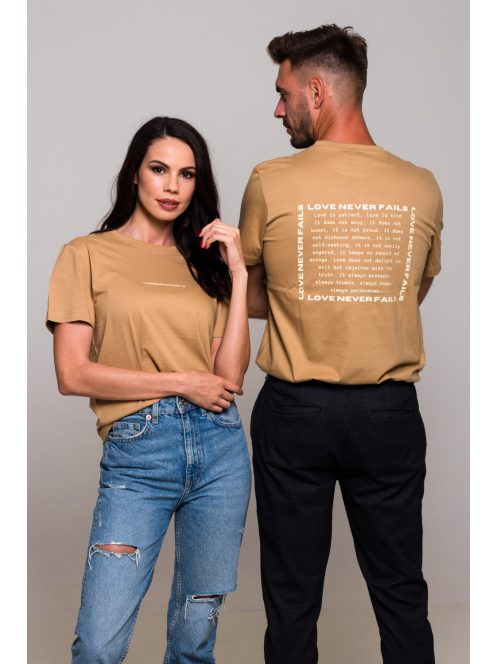 LOVE NEVER FAILS - 1CORINTHIANS 13 sand unisex T-shirt