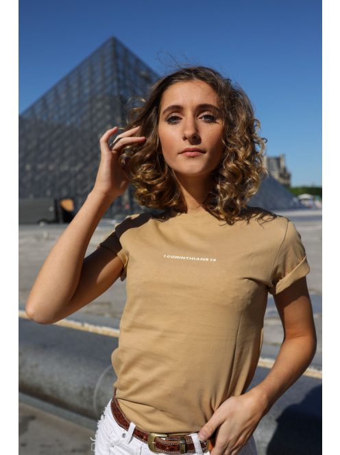 LOVE NEVER FAILS - 1CORINTHIANS 13 sand unisex T-shirt