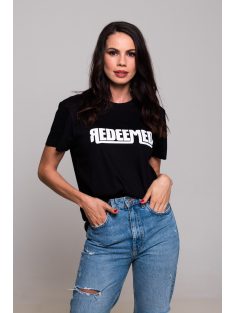 REDEEMED fekete póló unisex